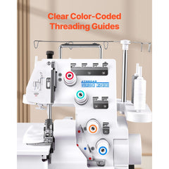 VEVOR Serger Overlock Sewing Machine, 1250 Stitches Per Minute, 3 and 4 Thread Capability, with LED Light and Strong
