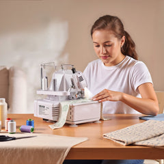 VEVOR Serger Overlock Sewing Machine, 1250 Stitches Per Minute, 3 and 4 Thread Capability, with LED Light and Strong