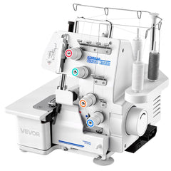 VEVOR Serger Overlock Sewing Machine, 1250 Stitches Per Minute, 3 and 4 Thread Capability, with LED Light and Strong