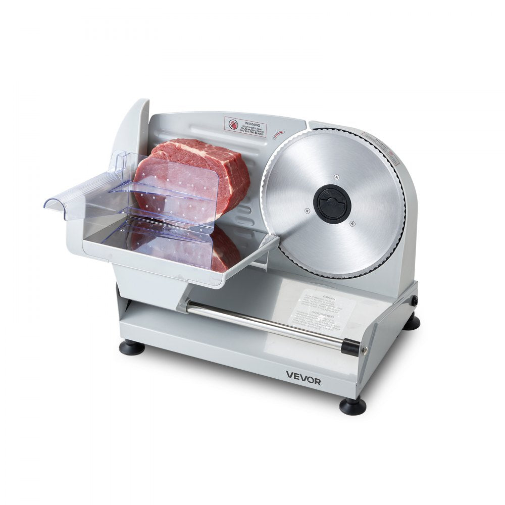 VEVOR Meat Slicer, 7.5" Electric Deli Slicer with SUS420 Blade & 0-0.6" Adjustable Thickness, 200W Home Food-Slicer for