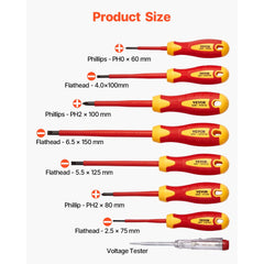 VEVOR Insulated Screwdriver Set, 12-Piece Professional Electrical Screwdriver Set, 1000V Insulated Electrician Tool