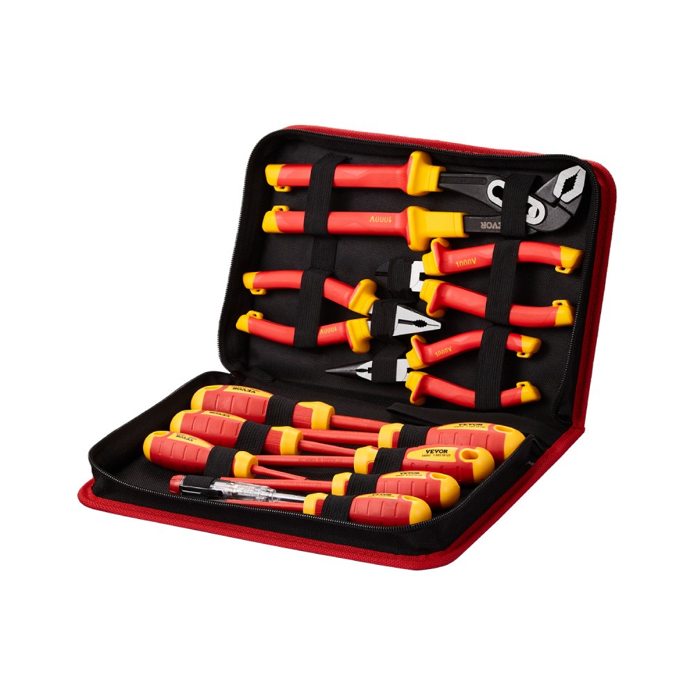 VEVOR Insulated Screwdriver Set, 12-Piece Professional Electrical Screwdriver Set, 1000V Insulated Electrician Tool
