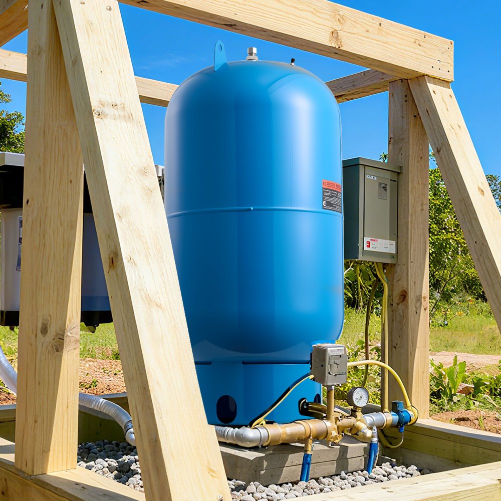 VEVOR 34-Gallon Vertical Well Pressure Tank, Pre-Charged Pressurized Water Tank for Well Pumps, Heavy-Duty Carbon Steel