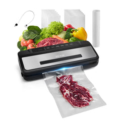 VEVOR Vacuum Sealer Machine, 80Kpa 120W Powerful Compact Food Sealer, 7-in-1 Multi-Functional Food Vacuum Sealer
