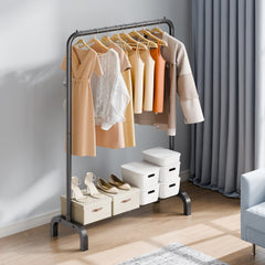 VEVOR Clothes Rack, Heavy Duty Clothing Garment Rack with Hanging Rod and Bottom Storage Area, Clothing Rack for