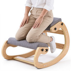 VEVOR Ergonomic Kneeling Chair, Wooden Posture Knee Chair with Adjustable Thick Foam Cushions & Solid Wood Frame