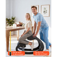 VEVOR Ergonomic Kneeling Chair, Wooden Posture Knee Chair with Adjustable Thick Foam Cushions & Solid Wood Frame