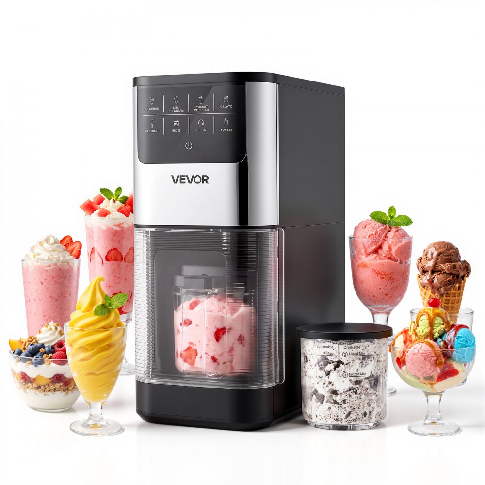 VEVOR Ice Cream Maker, 7-in-1 Frozen Treat Maker for Gelato, Sorbet, Milkshake, Frozen Yogurt & Lite Ice Cream