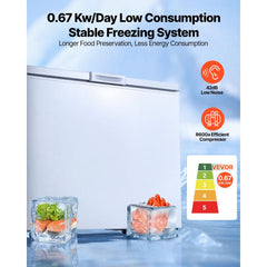VEVOR Chest Freezer, 6.7 Cu.ft Compact Deep Freezer, Free Standing Top Open Door Chest Freezers with 2 Removable