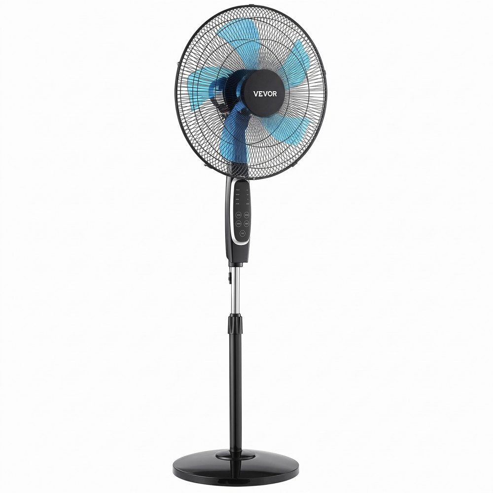 VEVOR 18-Inch Pedestal Fan, 2700 CFM Standing Floor Fan with Remote Control, 9 Speeds & 3 Modes, Oscillating Adjustable