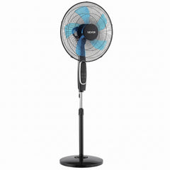 VEVOR 18-Inch Pedestal Fan, 2700 CFM Standing Floor Fan with Remote Control, 9 Speeds & 3 Modes, Oscillating Adjustable