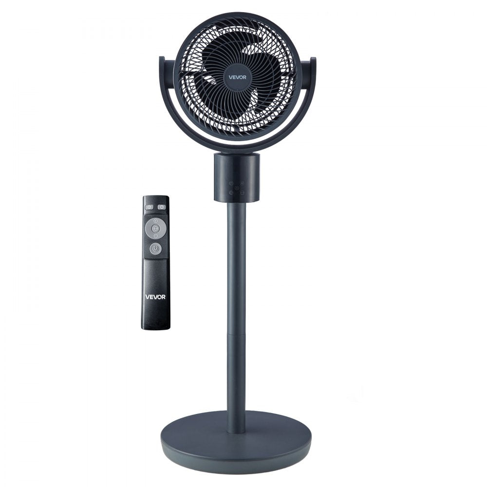 VEVOR 7-Inch Pedestal Fan, Oscillating Standing Floor Fan with DC Motor, Remote Control, 12 Speeds & 3 Modes, 15H