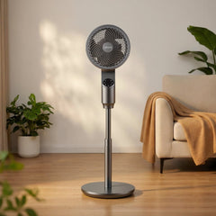 VEVOR 9-Inch Pedestal Fan, 80° Oscillating Standing Floor Fan with Quite DC Motor, Remote Control, 9 Speeds & 4 Smart