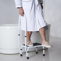 VEVOR Step Stool 1-Step 330lbs Capacity, 3 Adjustable Height with Handle Steel Step Ladder, Portable Toddler Step