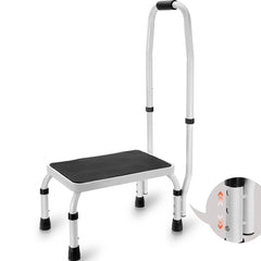 VEVOR Step Stool 1-Step 330lbs Capacity, 3 Adjustable Height with Handle Steel Step Ladder, Portable Toddler Step