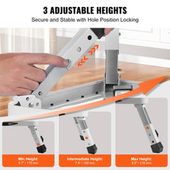VEVOR Step Stool 1-Step 330lbs Capacity, Folding Steel Step Ladder 3 Adjustable Height, Portable Toddler Step Stools