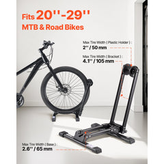VEVOR Bike Rack, Fits 20 to 29 Inch Mountain & Road Bikes, Alloy Steel Rust-Resistant Bike Floor Stand Rack, Foldable