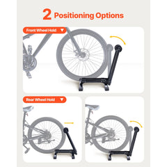 VEVOR Bike Rack, Fits 20 to 29 Inch Mountain & Road Bikes, Alloy Steel Rust-Resistant Bike Floor Stand Rack, Foldable