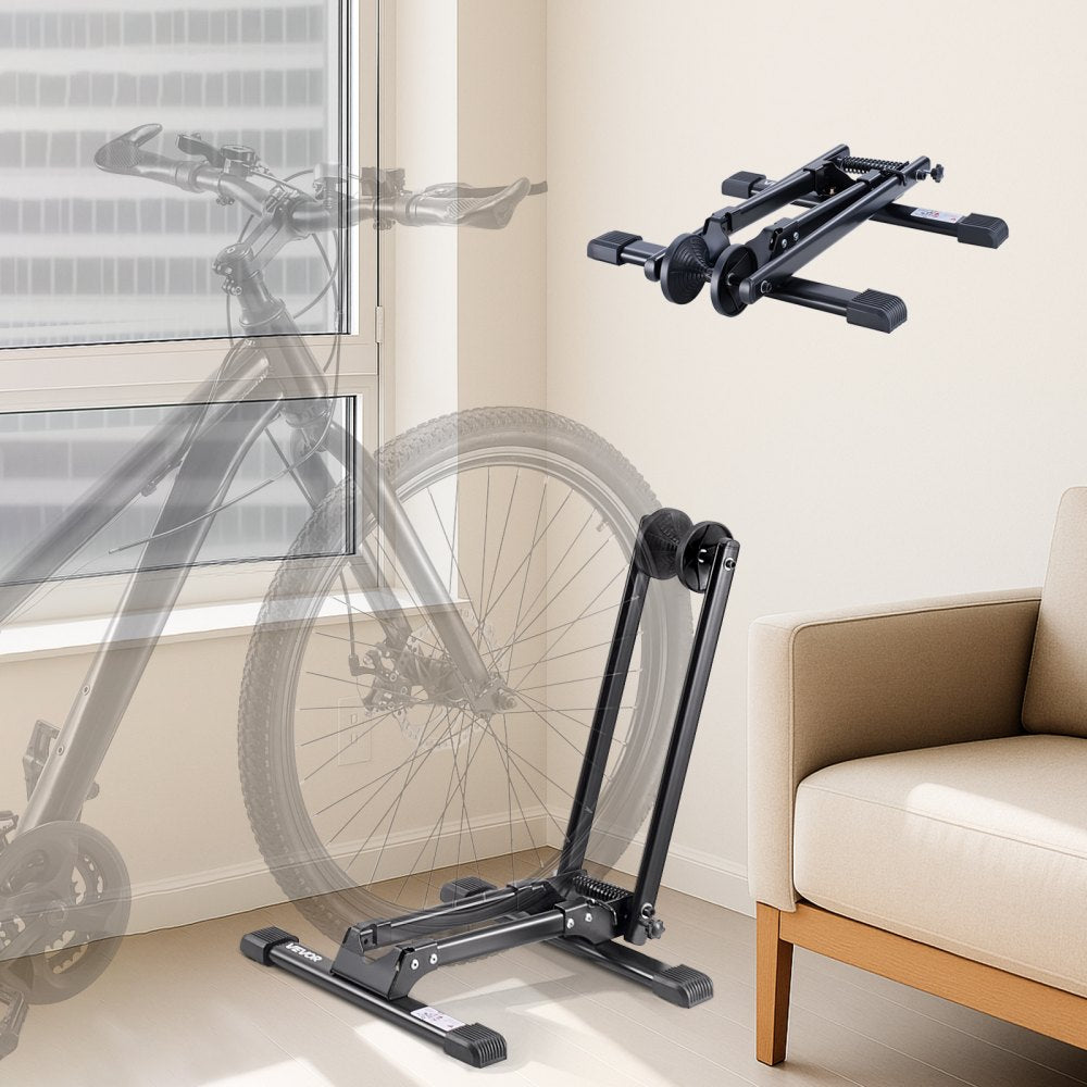 VEVOR Bike Racks 2 Pack, Fits 20 to 29 Inch Mountain & Road Bikes, Alloy Steel Rust-Resistant Bike Floor Stand Rack