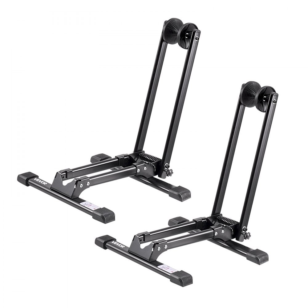 VEVOR Bike Racks 2 Pack, Fits 20 to 29 Inch Mountain & Road Bikes, Alloy Steel Rust-Resistant Bike Floor Stand Rack