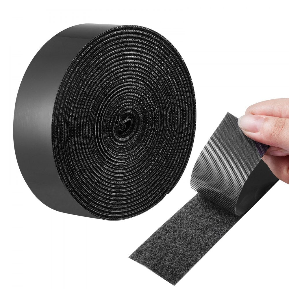 VEVOR 16 ft x 1.5 in Hook and Loop Tape, Hook Loop Heavy Duty Strips Rolls, Strong Nylon Self Adhesive Strips Roll