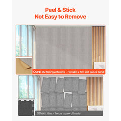 VEVOR 5PCS Acoustic Panels with Self Adhesive, 47.2 x 23.6 inch Sound Proof Foam Panels, Polyester Fiber Soundproof