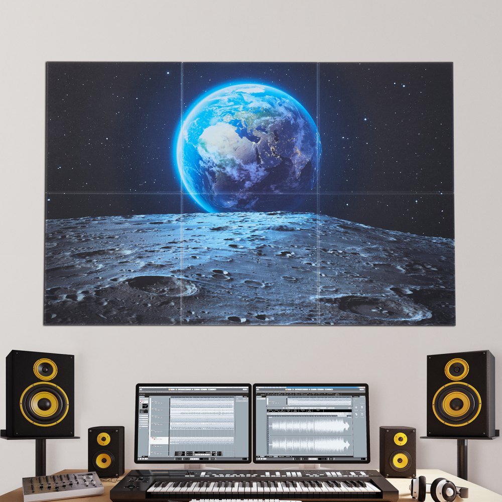 VEVOR 6 Pack Art Acoustic Panels, 70.87 x 47.24 x 0.4 inch Soundproof Wall Tiles, Self Adhesive Decorative Sound