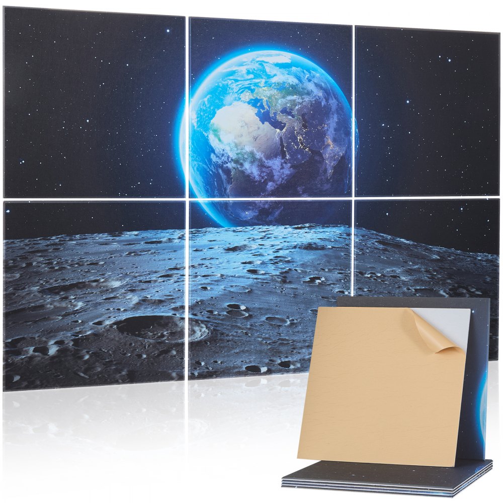 VEVOR 6 Pack Art Acoustic Panels, 70.87 x 47.24 x 0.4 inch Soundproof Wall Tiles, Self Adhesive Decorative Sound