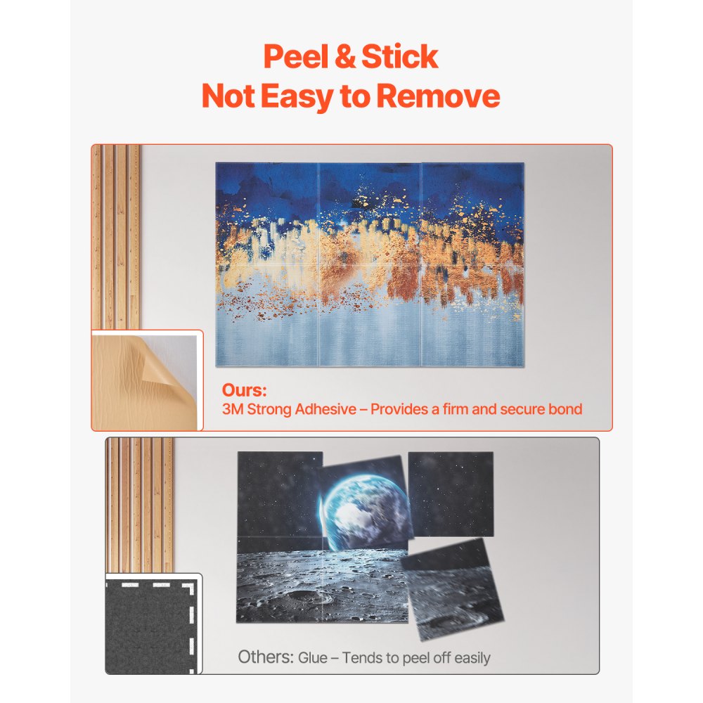 VEVOR 6 Pack Art Acoustic Panels, 70.87 x 47.24 x 0.4 inch Soundproof Wall Tiles, Self Adhesive Decorative Sound
