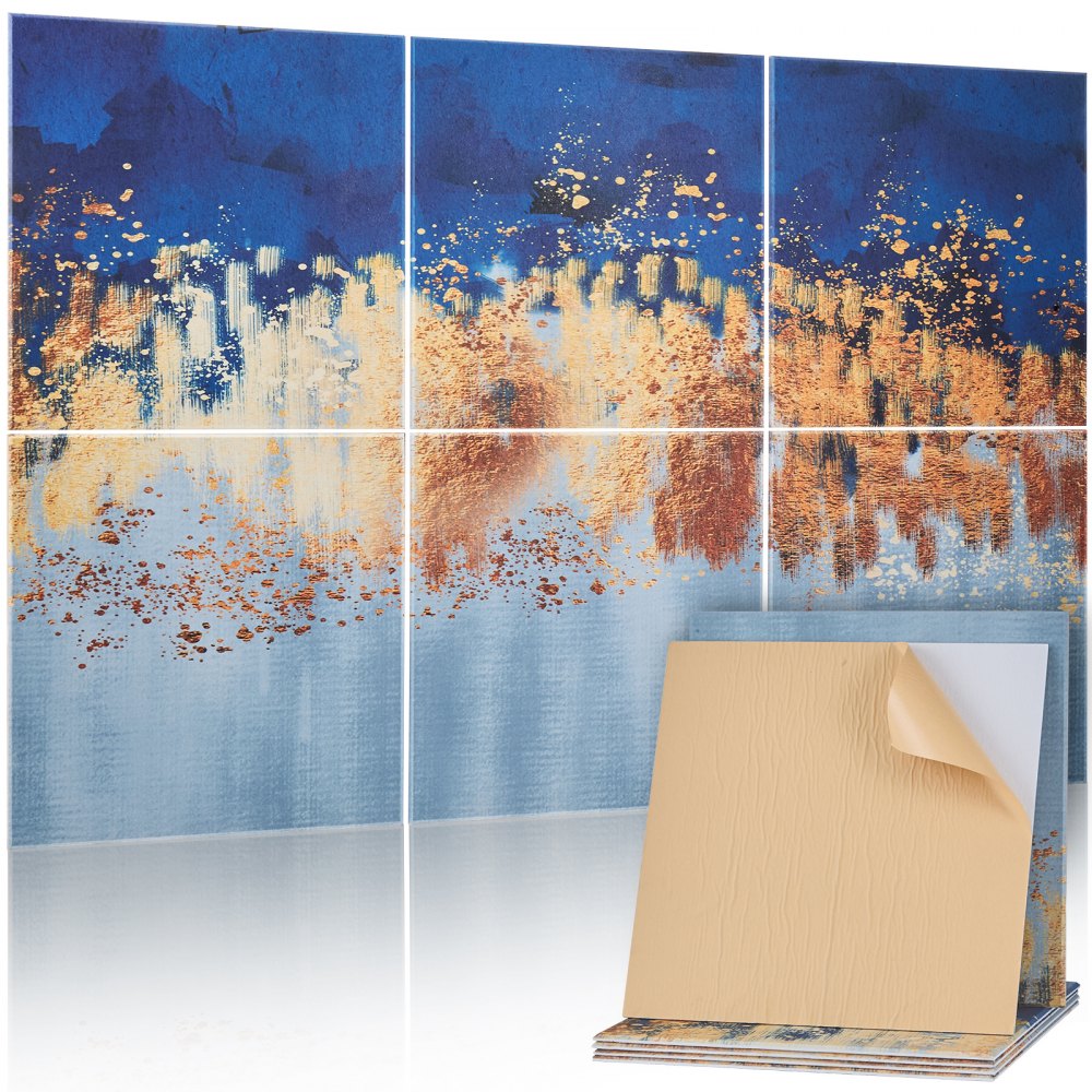 VEVOR 6 Pack Art Acoustic Panels, 70.87 x 47.24 x 0.4 inch Soundproof Wall Tiles, Self Adhesive Decorative Sound