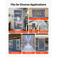 VEVOR Clear PVC Strip Curtain, 101 ft Length x 12 in Width, Ribbed Plastic Door Strip Bulk Roll, Walk in Freezer Cooler