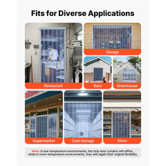 VEVOR Clear PVC Strip Curtain, 101 ft Length x 12 in Width, Thermal Insulating Plastic Door Strip Bulk Roll, Walk in