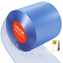 VEVOR Clear PVC Strip Curtain, 101 ft Length x 12 in Width, Thermal Insulating Plastic Door Strip Bulk Roll, Walk in