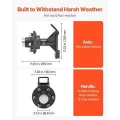 VEVOR Shipping Container Wheels 6-Lug Wheels Kit, Heavy Duty Shipping Container Axle with Ratchet Tie Down-Moves 20 ft