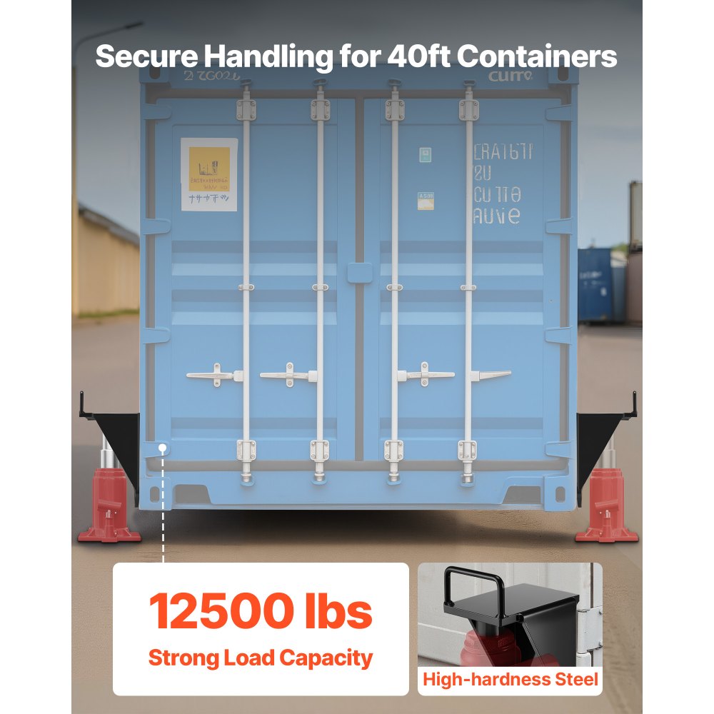 VEVOR Shipping Container Jack Lug with U-Shaped Handle, 2-Pack, Storage Leveler Booster Withstands Sun & Rain, Heavy