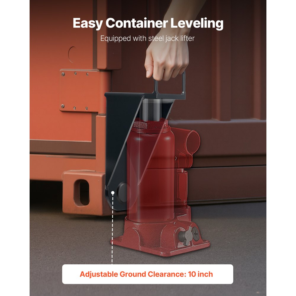 VEVOR Shipping Container Jack Lug with U-Shaped Handle, 2-Pack, Storage Leveler Booster Withstands Sun & Rain, Heavy