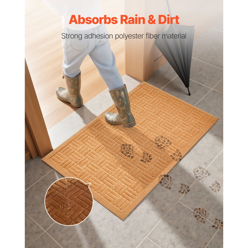 VEVOR Door Mat, 29.53 x 17.72 Inch, Front Door Mat Outside Entrance with Non-slip Rubber Backing, Dirt-Resistant &