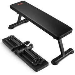 VEVOR Flat Weight Bench, Foldable Strength Training Bench, Utility Workout Bench for Full Body Workout, 1000 LBS Press