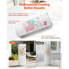 VEVOR Sublimation Tumblers, 4 Pack, 20 oz Skinny Straight Tumblers Bulk, Stainless Steel Sublimation Cups with Lids and