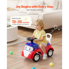 VEVOR Ride On Toddler Push Car, Push Car for Toddler 19 to 36 Months, Kids Ride On Toy with Music & Under-seat Storage