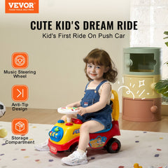 VEVOR Ride On Push Car for Toddlers, Ages 1-3, Ride Racer, Sit to Stand Toddler Ride On Toy, Classic Kids Ride On Car