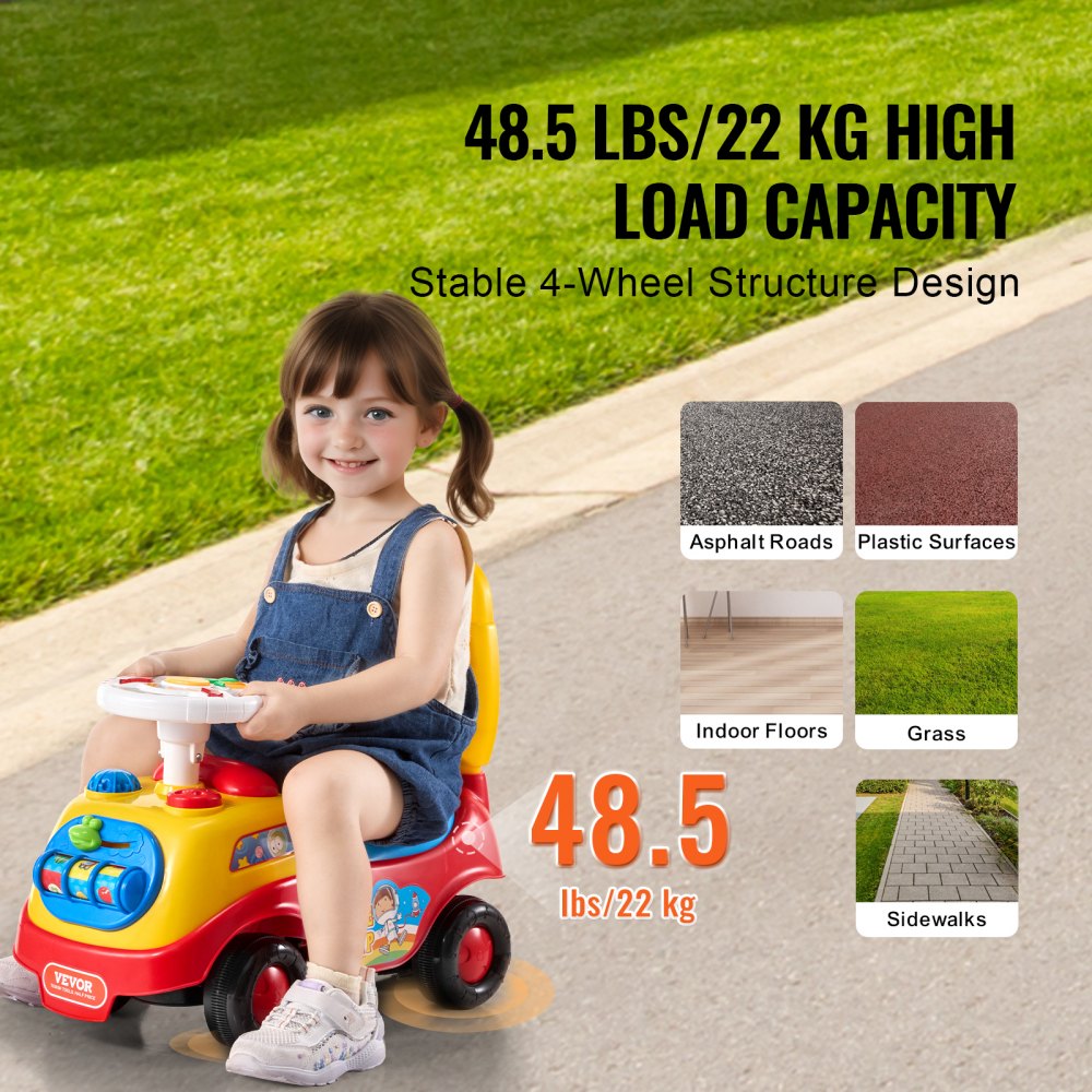 VEVOR Ride On Push Car for Toddlers, Ages 1-3, Ride Racer, Sit to Stand Toddler Ride On Toy, Classic Kids Ride On Car