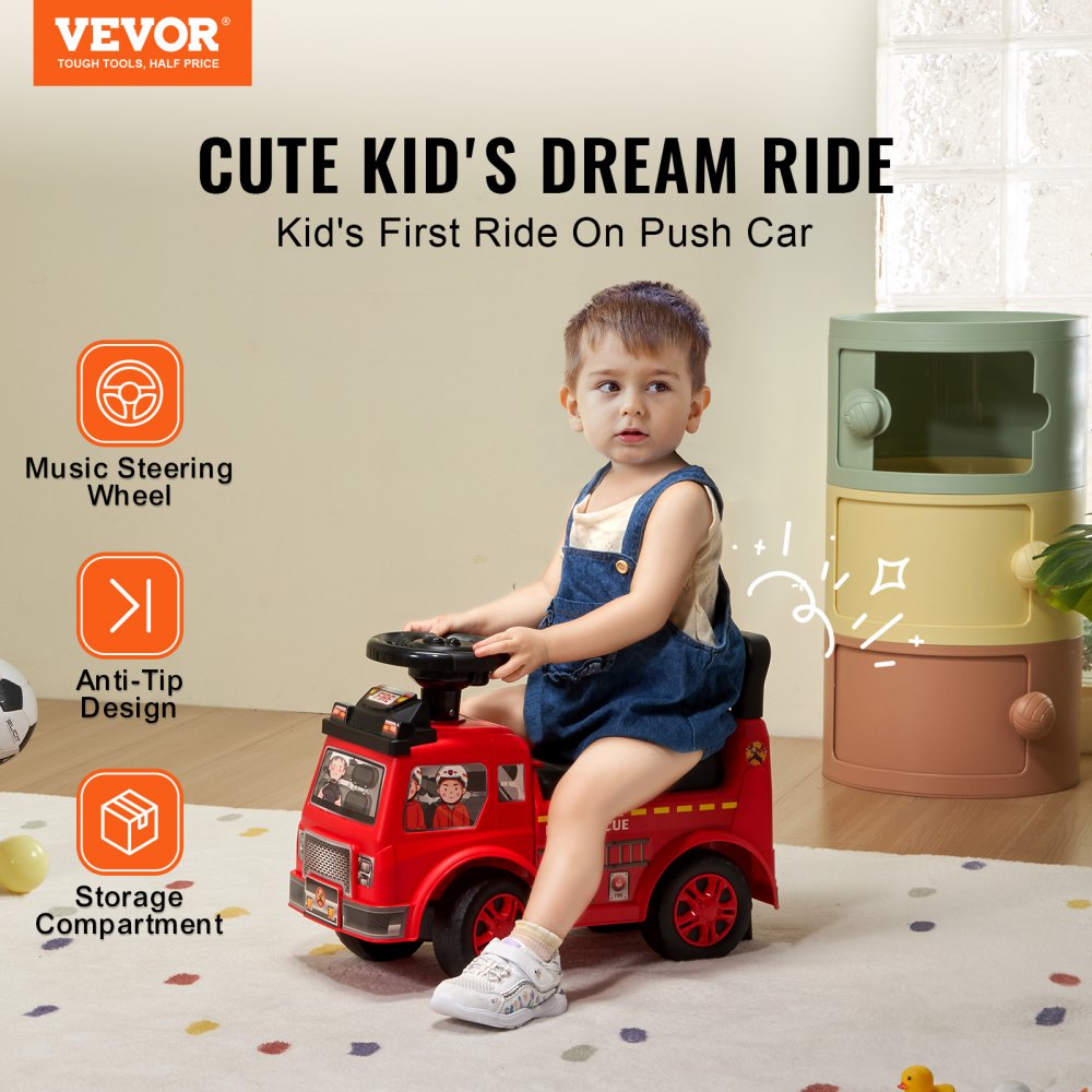VEVOR Ride On Push Car for Toddlers, Ages 1-3, Ride Racer, Sit to Stand Toddler Ride On Toy, Classic Kids Ride On Car