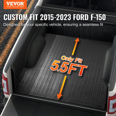 VEVOR Truck Bed Mat, Fits for 2015-2023 Ford F150 5.5 FT Short Bed, 66.5" x 64" Rubber Truck Bed Liner, 1/4" Thick Bed