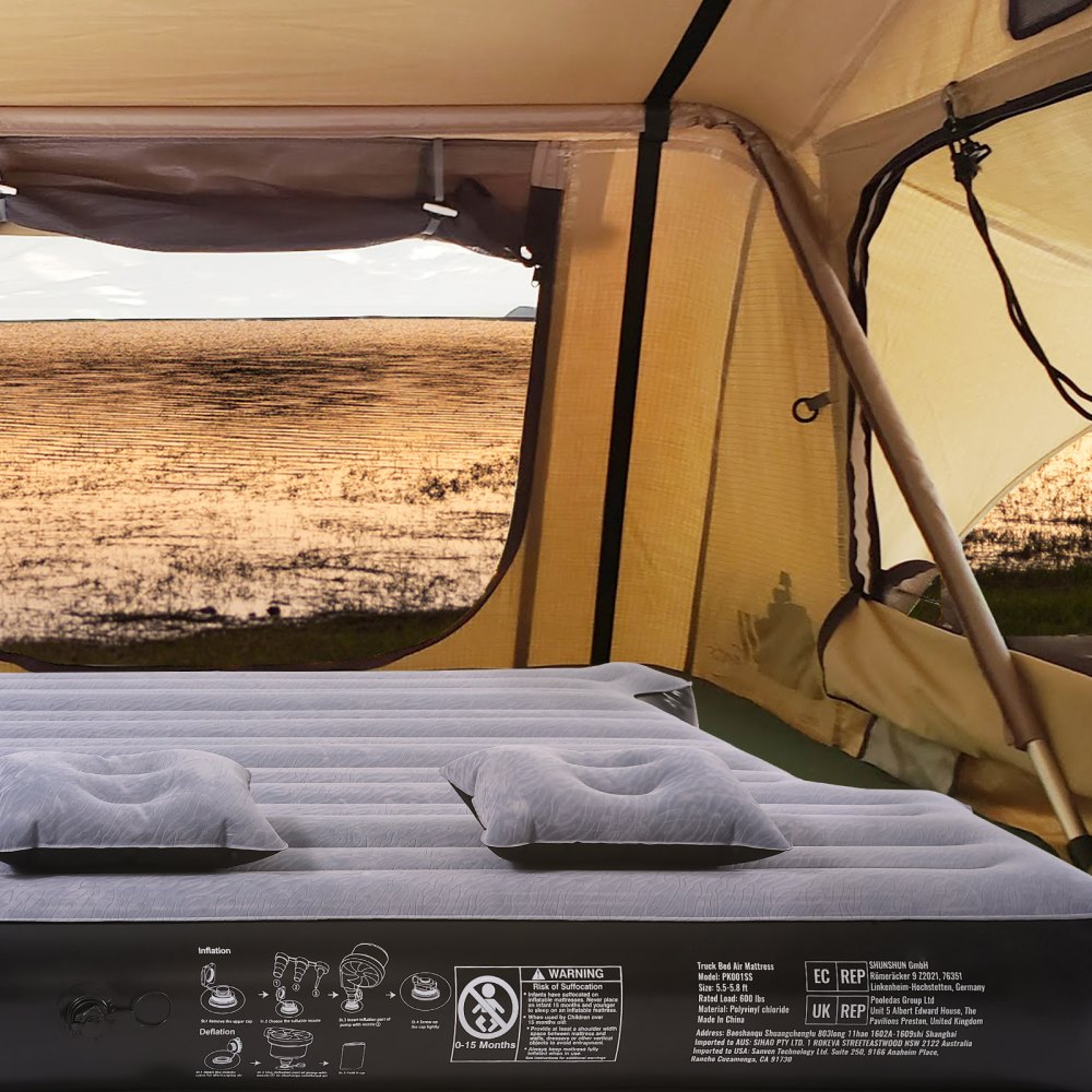 VEVOR Truck Bed Air Mattress, for 5.5-5.8 ft Full Size Short Truck Beds, Inflatable Air Mattress Camping Bed with 12V