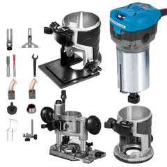 VEVOR Compact Router 1.25HP With Fixed Base, Plunge Base and Tilt Base, Variable Speed Wood Router Kit Max Torque