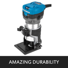 VEVOR Compact Router 1.25HP With Fixed Base, Plunge Base and Tilt Base, Variable Speed Wood Router Kit Max Torque