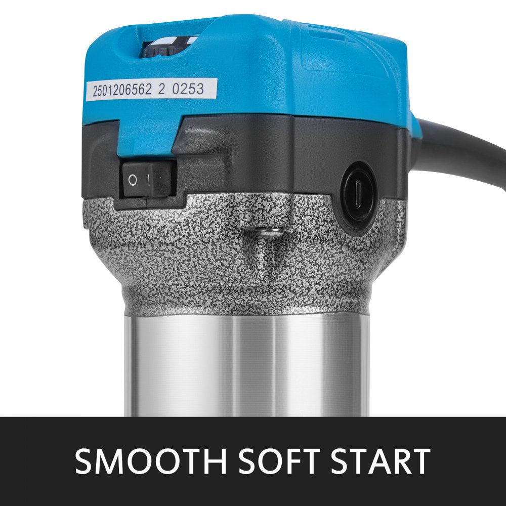 VEVOR Compact Router 1.25HP With Fixed Base, Plunge Base and Tilt Base, Variable Speed Wood Router Kit Max Torque
