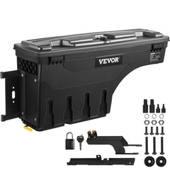 VEVOR Truck Bed Storage Box, Lockable with Password Padlock, 6.6 Gal/25 L ABS Wheel Well Tool Box, Waterproof and