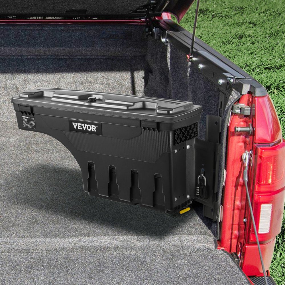 VEVOR Truck Bed Storage Box, Lockable with Password Padlock, 6.6 Gal/25 L ABS Wheel Well Tool Box, Waterproof and